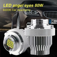 2021 new 2pcs car headlights bulb cree led halo ring led angel eye bulb 80w 6000k 4800lm decoding for bmw e60lci