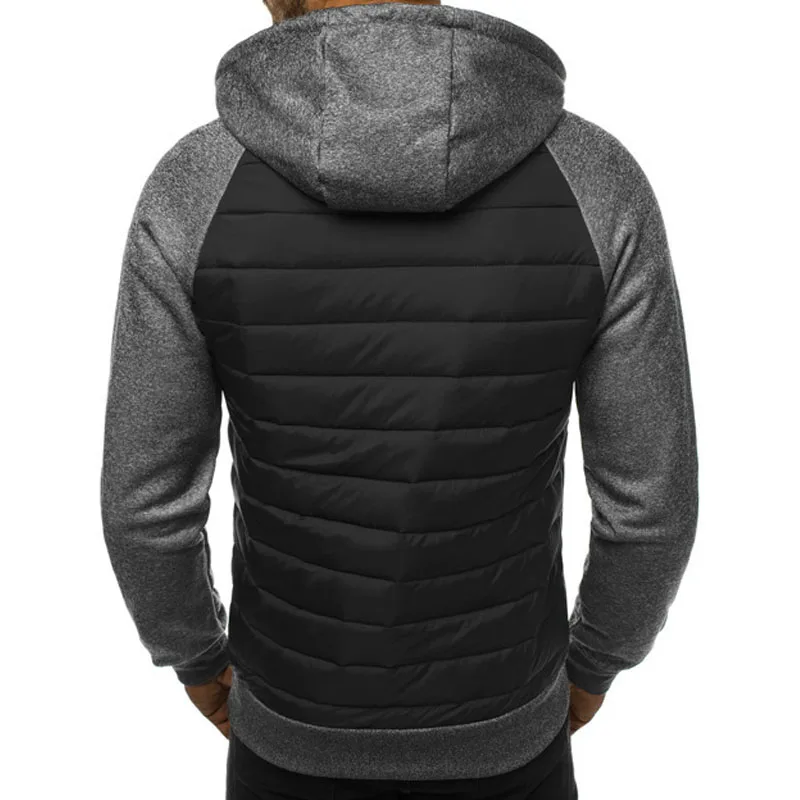 

Hooded Cardigan Jackets Mens Casual Slim Fleece Zipper Hoodie Outerwear Male Outdoor Warm Bomber Patchwork Hoody Mens Jackets