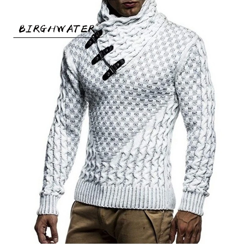 

Водолазка мужская вязаная однотонная с воротником-хомутом и длинным рукавом