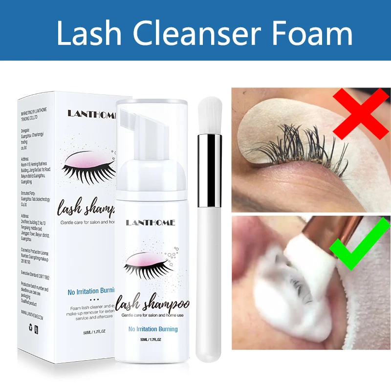 

Eyelash Extension Cleanser Lashes Cleaner Eyelashes Foam Cleaner +Brush Makeup Remover Eyelash Shampoo Tool