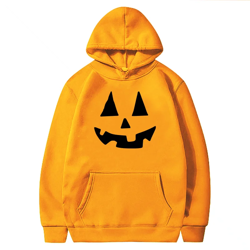

Harajuku Winter Pumpkin Smile Print Halloween Hoodie Women's Hooded Sweatshirt Casual Long Sleeve Pullover Streetwear Oversized