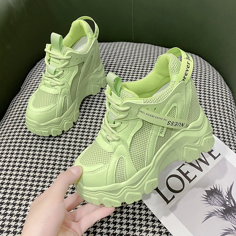 

Platform Sneakers Women Shoes Fashion Breathable Female Sport Shoes Casual Height 9CM Chunky Sneakers Women Fashion shoes 2021