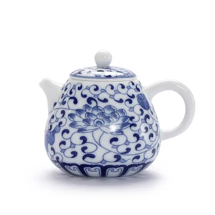 

WIZAMONY Handmade Blue and White 190ml Teapot Cealdon Jingdezhen Teapot Kungfu Kettle Ceramic Chinese Porcelain Tea Set
