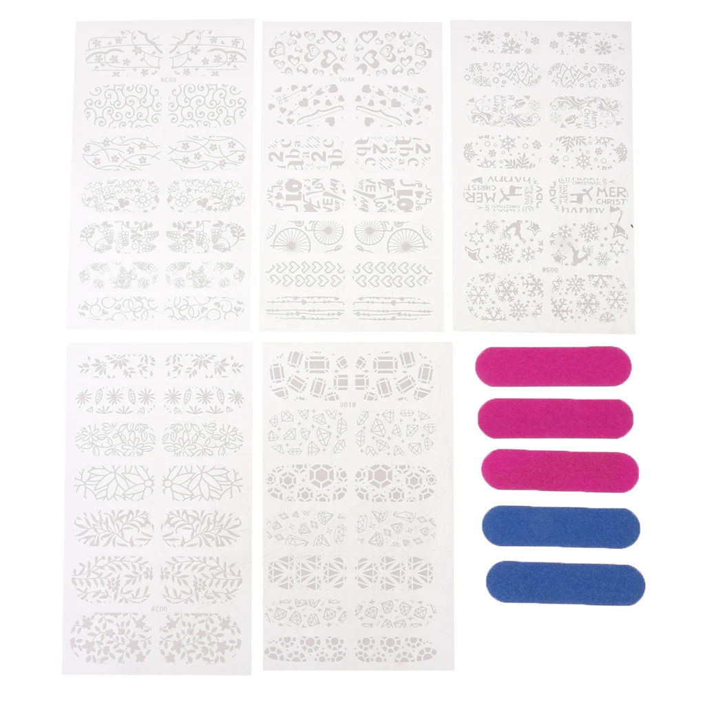 

5 PCS Transfer Stickers Flower Glitter&Shimmer DIY Nail Decoration Charm Set