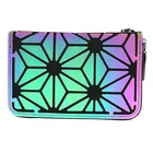 Модный женский кошелек, светящиеся кошельки с геометрическим рисунком, короткий клатч с узором в виде бриллиантов, кошельки, сумка для монет на одной молнии, кошелек для денег