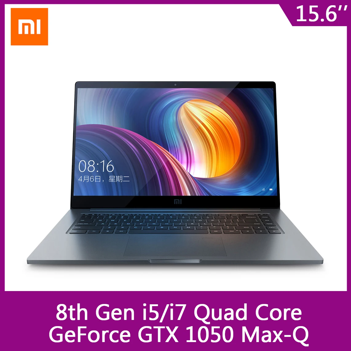 Ноутбук Xiaomi Mi Notebook Pro 15 6 дюйма GTX 1050 Max-Q Intel Core i7 16 Гб/i5 8 Гб ЦП NVIDIA 4 ГБ GDDR5 отпечаток