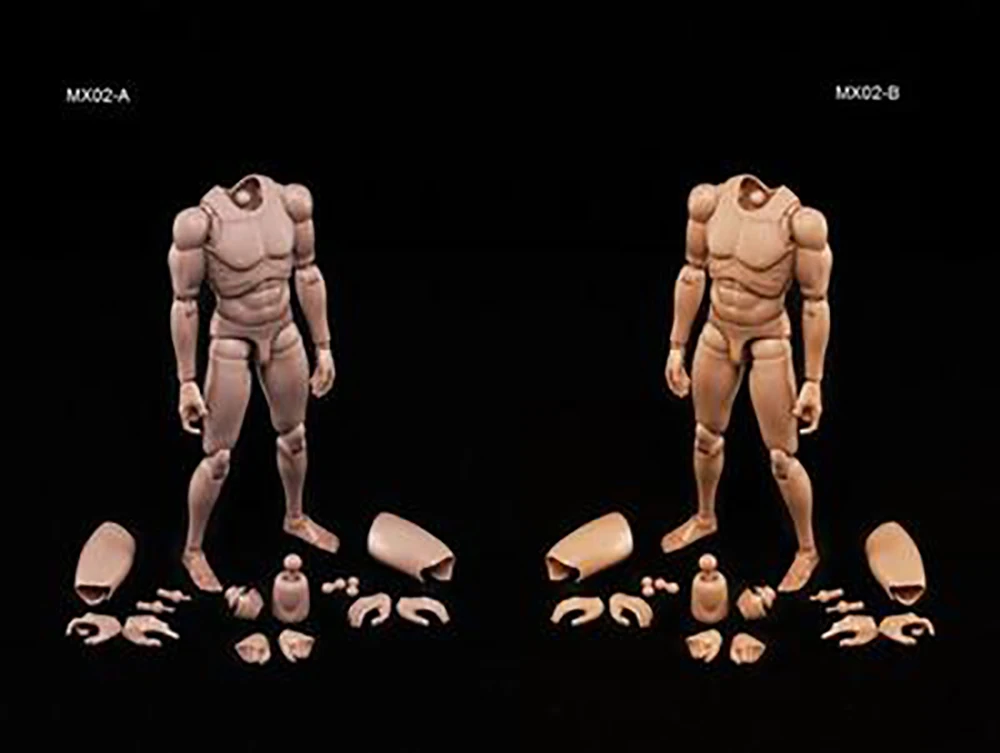 

MX02-AB 1/6 Scale Male Figure Body 2.0 Nude Narrow Shoulders with Neck 12'' Action Figure Flexible Doll Toy