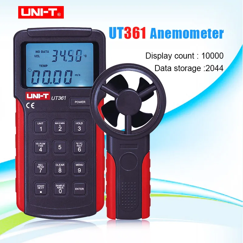 UNI T UT361 измеритель скорости ветра Анемометр поток воздуха метр Тахометр