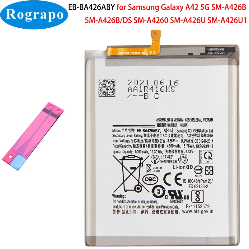 

New Original 5000mAh EB-BA426ABY Phone Battery For Samsung Galaxy A32 A42 A72 5G SM-A326B SM-A426B SM-A726B