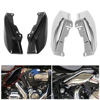 motorcycle chrome heat shield mid frame air deflector trim under seat engine for harley touring street glide flhx fltr 2009 2016