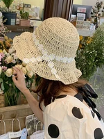 small fresh sun hat ladies summer woven foldable beach straw hat holiday big eaves sun hat