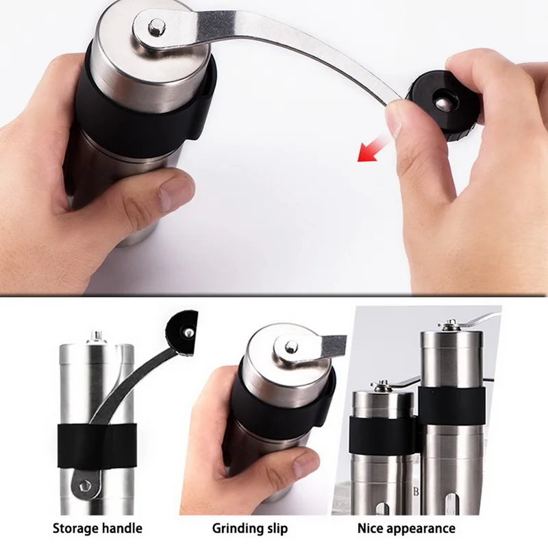 Ручная керамическая кофемолка из нержавеющей стали регулируемая мельница для