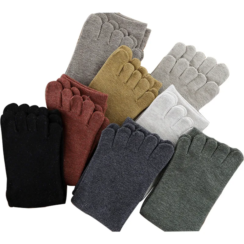 5 Pairs/Lot Cotton Five Finger Short Socks For Woman Girl Solid Breathable Soft Elastic Harajuku Socks With Toes Hot Sell