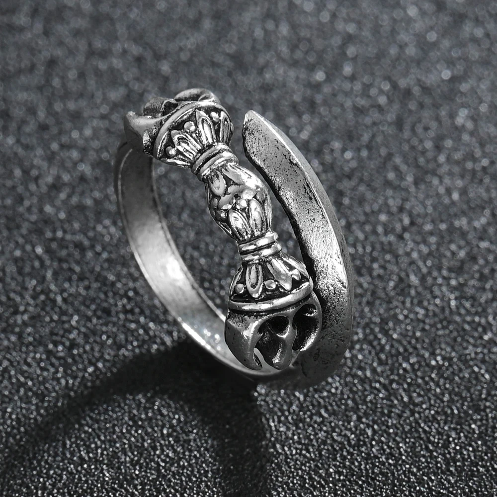

Vintage Ancient Silver Color Open Rings for Women Punk Metal Carved Gothic Ring Cool Men's Rock Party Biker Hip Hop Jewelry