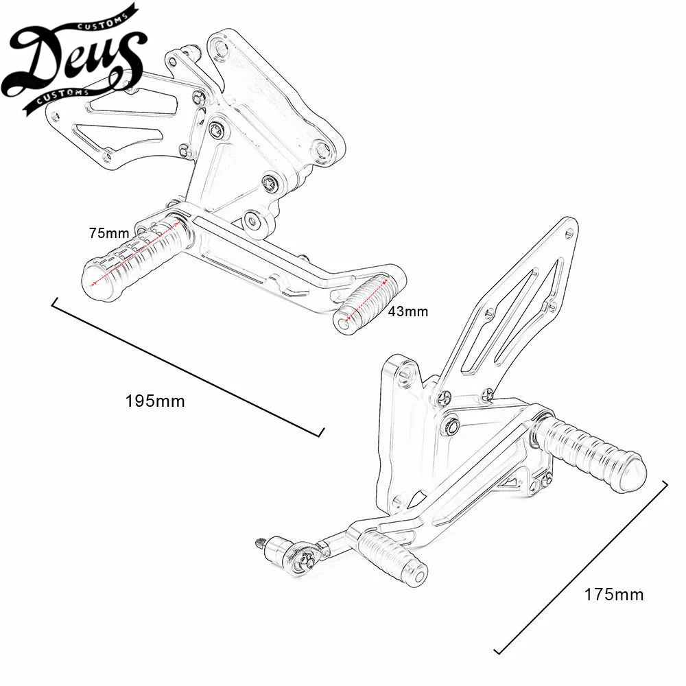 

For BMW G310R G 310 R 2016 2017 2018 2019 Motorcycle Left & Right Aluminum Adjustable Rearsets Rear Set Foot Peg Footrest Pedal