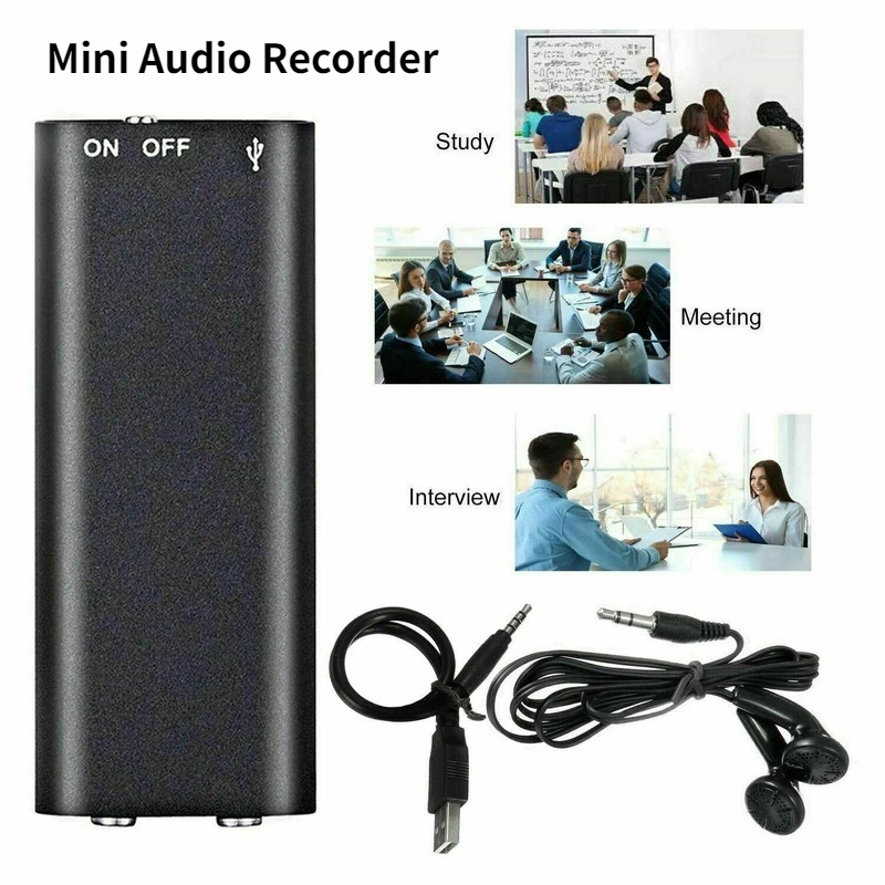 

32GB Mini Audio Recorder Voice Listening Device 96 Hours Bug Recording Voice Activated Recorder Portable Audio Digital Recorder
