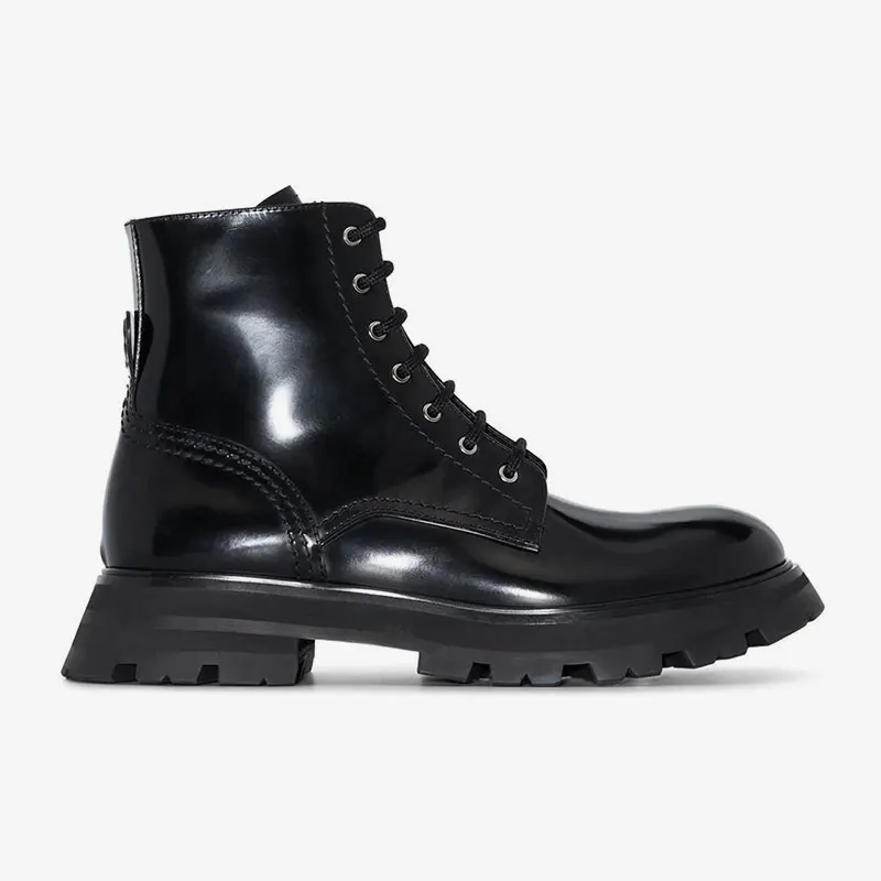 spesifikasi Sepatu Bot Martin GUIDIBASIC Wanita 2021 Sepatu Bot Platform Hak Tebal Ujung Bundar Musim Dingin Sepatu Bot Renda Depan Kulit Asli
