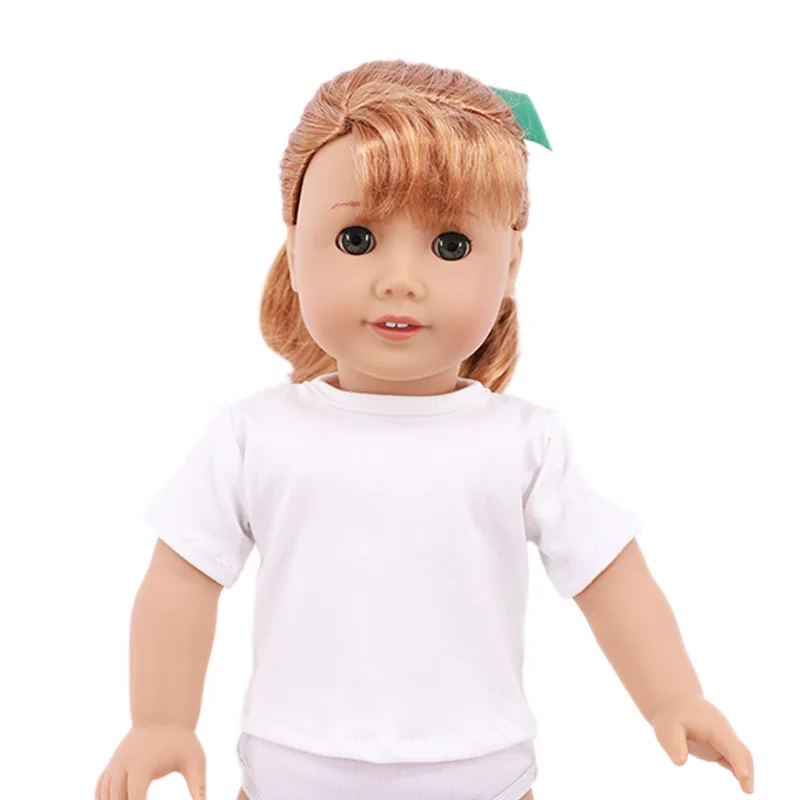 Однотонная футболка для куклы 43 см Товары новорожденных одежда аксессуары