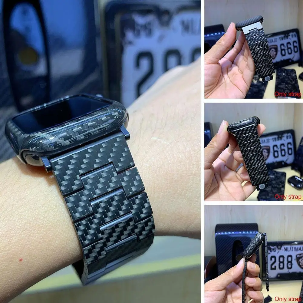 

For Models 41mm 42mm 43mm 44mm 45mm Light Watch Watch Carbon Band Fiber Universal Magnetic Buckle Weight Strap J2s6