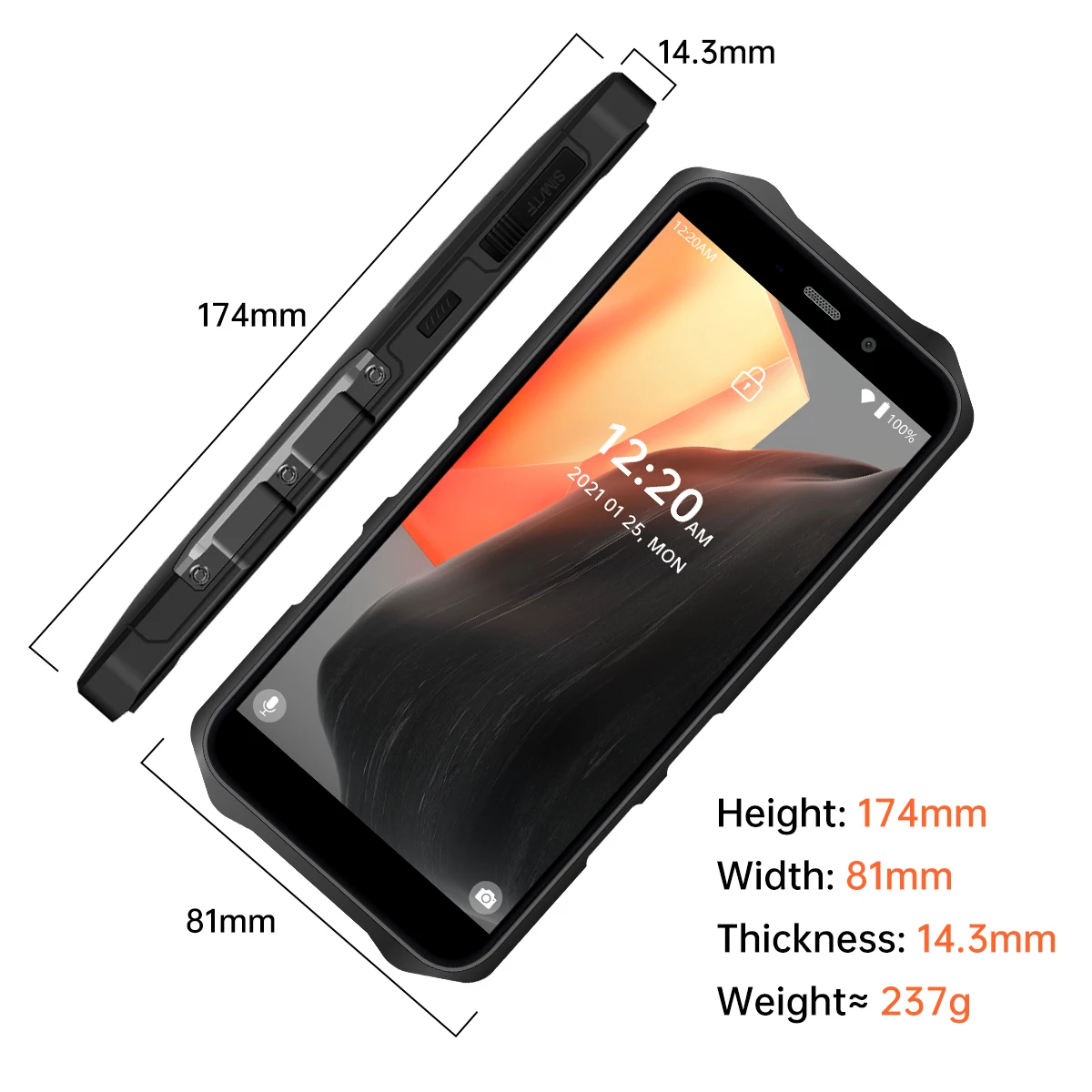 Android11 IP68/69K Rugged SmartPhone 4GB+32GB Oukitel WP12 Quad Core  Mobile Phone 5.5'' HD+500W/1300W 13MP Camera Phone 4000mAh