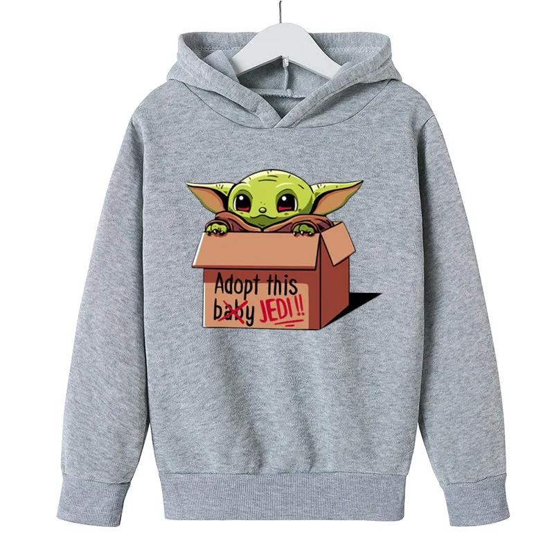 New Baby Yoda Printed Cute Grogu Hoodies Casual Children Hoodie Fashion Teen Hoodies Sweatshirt Fall Clothes for Toddler Girls