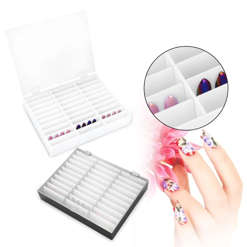

33 Grids Fake Nail Tips Color Display Holder Storage Box for Nails Art Decoration Container