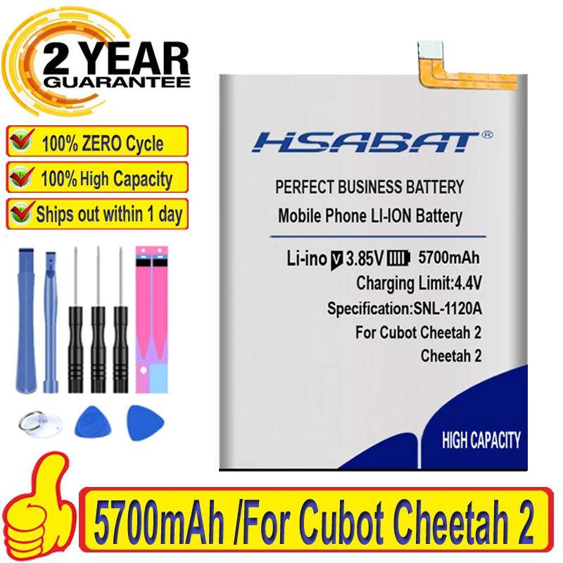 100% Оригинальный аккумулятор HSABAT 5350 мАч для Cubot Cheetah 2 | Мобильные телефоны и