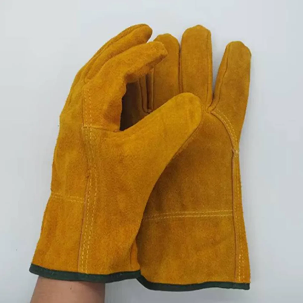 Welding gloves welder labor protection anti-scalding soft leather high temperature resistance short wear-re | Багаж и сумки