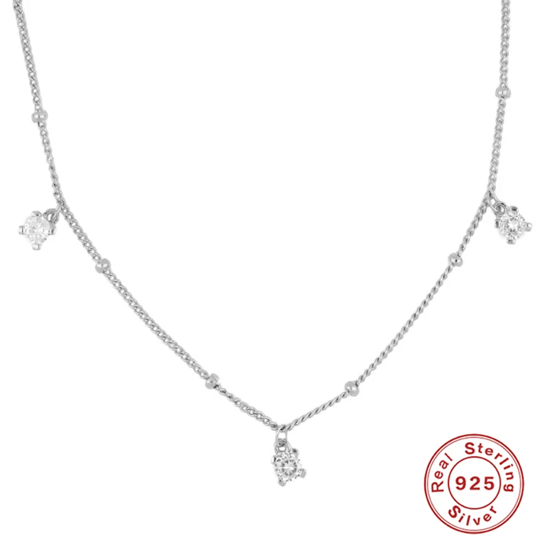 Женское ожерелье из серебра 925 пробы с подвеской крестом|Ожерелья| |