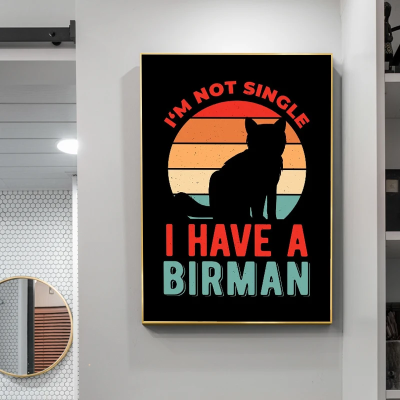 

Забавный постер с цитатами птичьей кошки, черная кошка, скандинавские принты, Картина на холсте, картина на стену, картина для гостиной, укра...