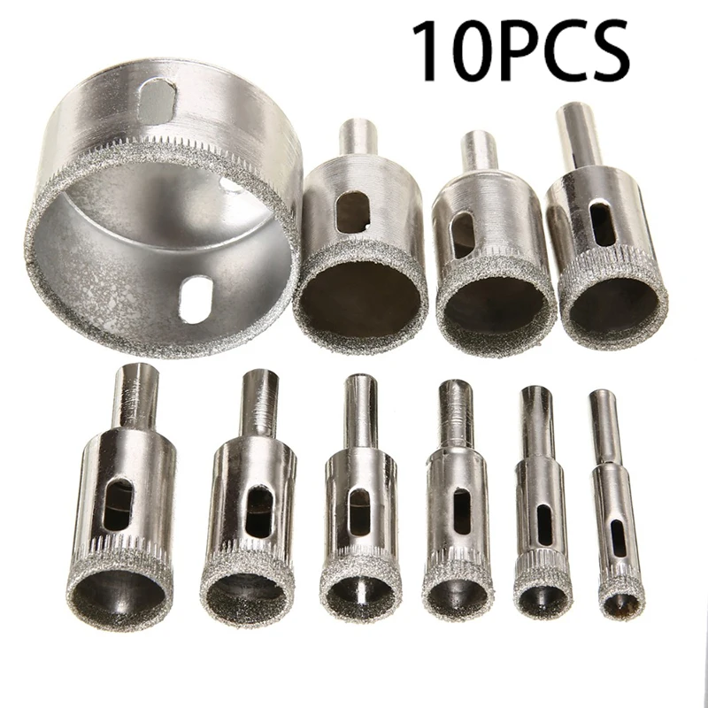 

10X Diamond Drill Bit Set 8-50mm Hole Saw Tool Tile Glass Marble Cutter Drilling