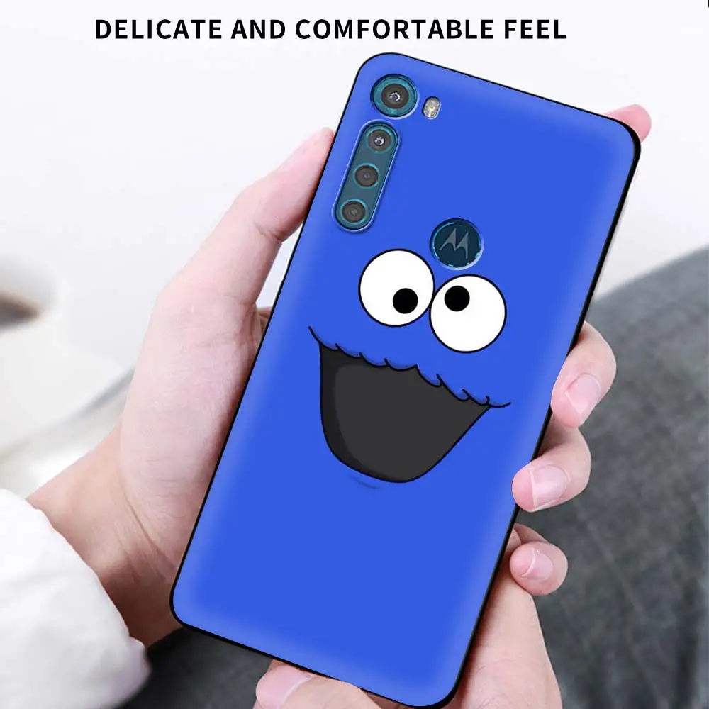 

Phone Case For Motorola G8 G9 Play Edge One Fusion Plus E6s G Stylus Black Soft Smartphone Cover Sac Sesame Street