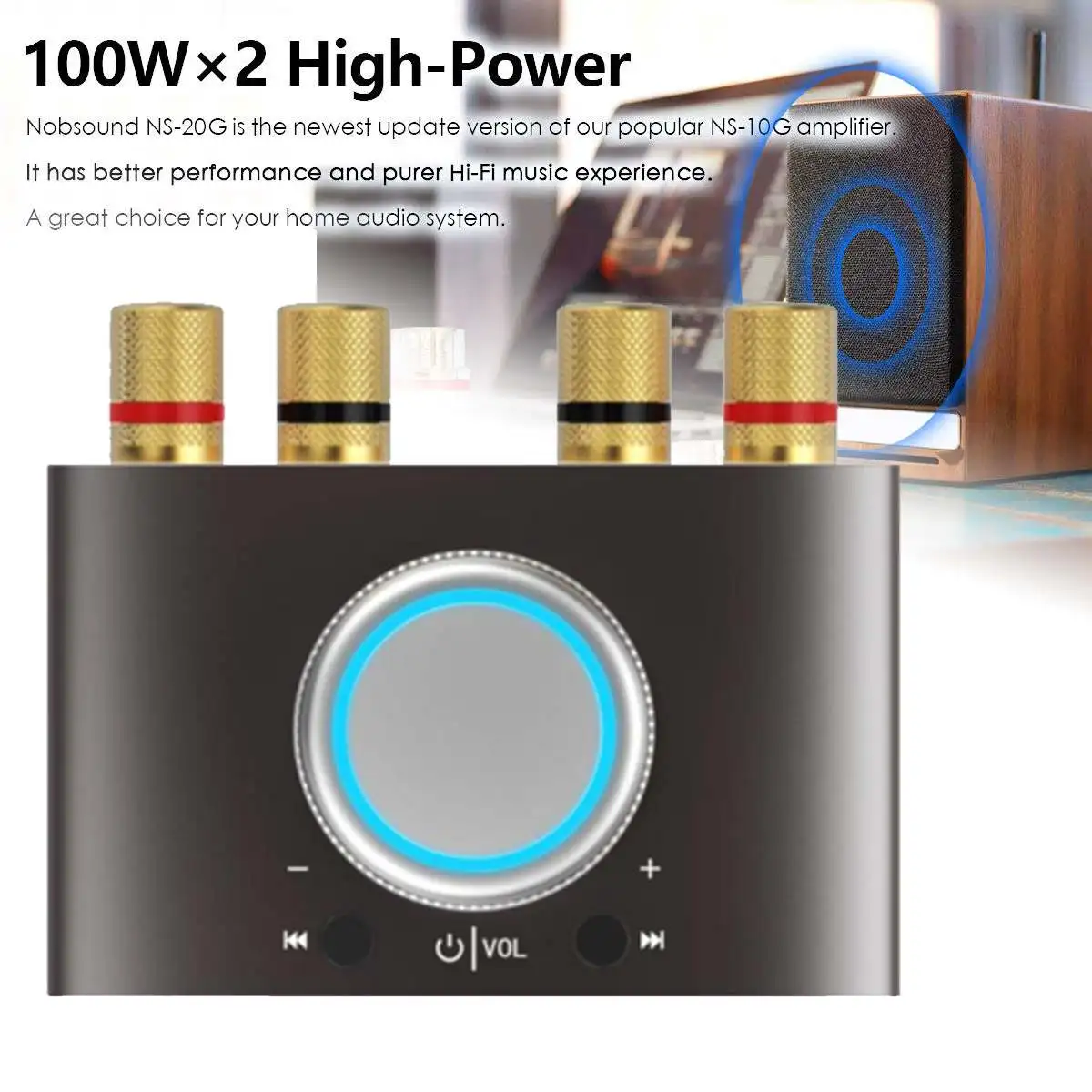 Мини Bluetooth 4,2 цифровой 100 Вт* 2 усилитель DSP Hi-Fi стерео звук усилитель высокой мощности с наушником динамик класса D черный