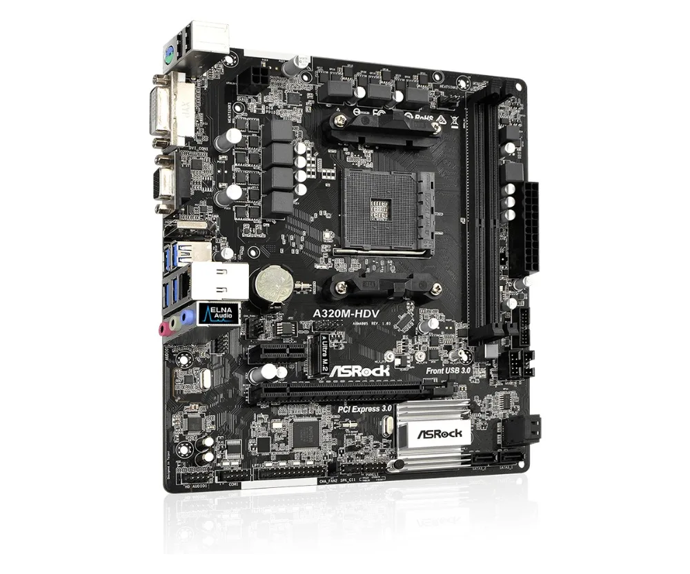 ASRock Super Alloy A320M-HDV Desktop Motherboard A320 Socket AM4 DDR4 32G SATA3 1 Ultra M.2 USB 3.1 VGA HDMI Micro-ATX | Компьютеры и