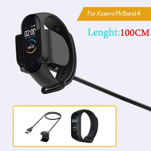 For mi band 4 100cm Для Xiaomi mi Band 3 зарядное устройство mi band 4 зарядный кабель портативная док-станция для передачи данных зарядный кабель для Xiaomi mi Band 4 3 USB шнур - Цвет: For mi band 4 100cm