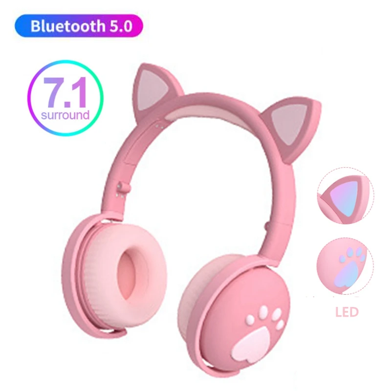 7.1 беспроводные наушнки СВЕТОДИОДНЫЙ беспроводной bluetooth наушник с микрофоном для