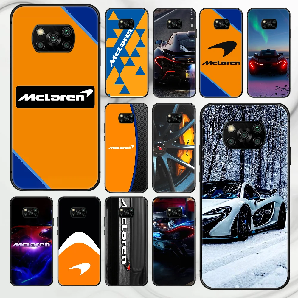 

Mclaren car Logo Phone case Cover Hull For Xiaomi Mi A2 A3 8 9 9T Note 10 Se Lite Pro black Funda 3D Shell Pretty Hoesjes Trend