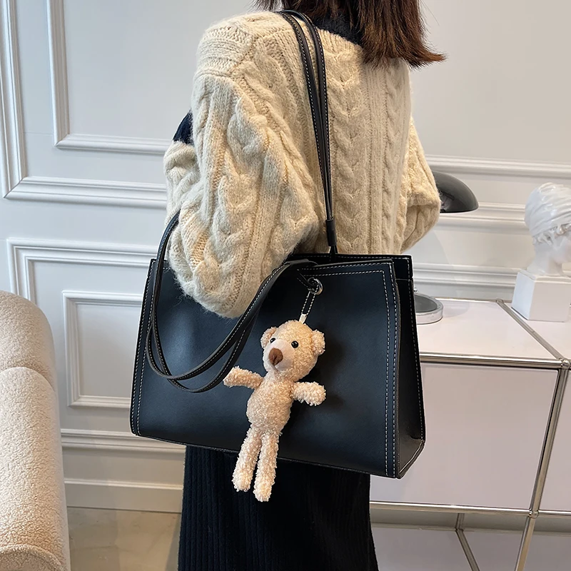

HOCODO Fashion Women Pu Shoulder Bag High Capacity Ladies Shopping Bags Solid Color Handbags For Women Quality Women'S Bags