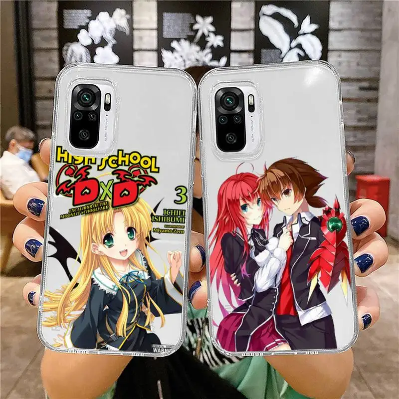

high school dxd Phone Case Transparent for Xiaomi mi 10T Poco F3 X3 M3 Redmi Note 11 8 9 9S 10 Pro