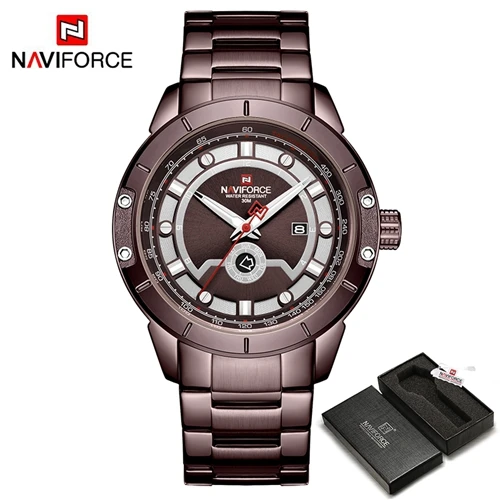CECEBOX NAVIFORCE Роскошные брендовые наручные часы мужские модные деловые Часы повседневные спортивные водонепроницаемые золотые часы мужские часы Relogio Masculino - Цвет: CECEBOX