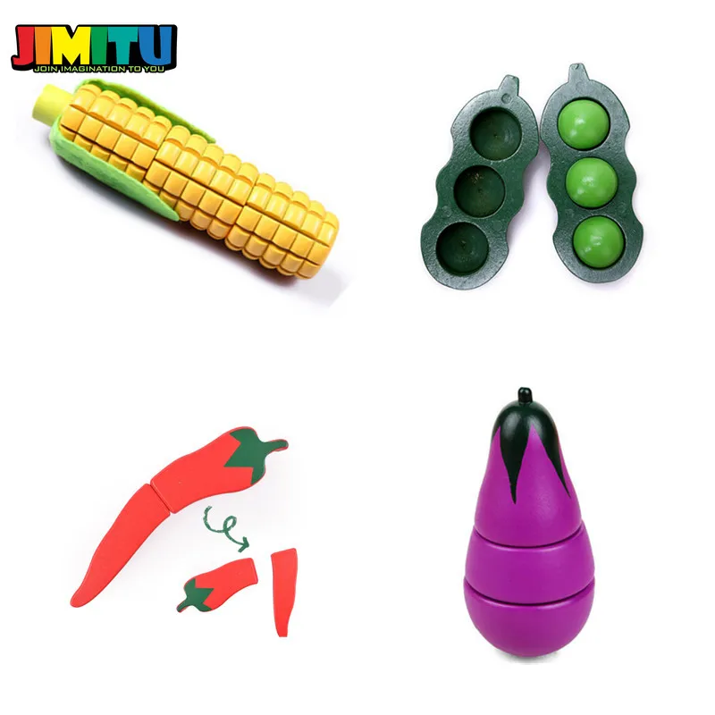 JIMITU деревянная детская кухня ролевые игры игрушки для резки овощей миниатюры еды