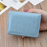 short womens wallet female crocodile pattern hasp coin purses luxury designer three fold card holder clutch ladies money bags