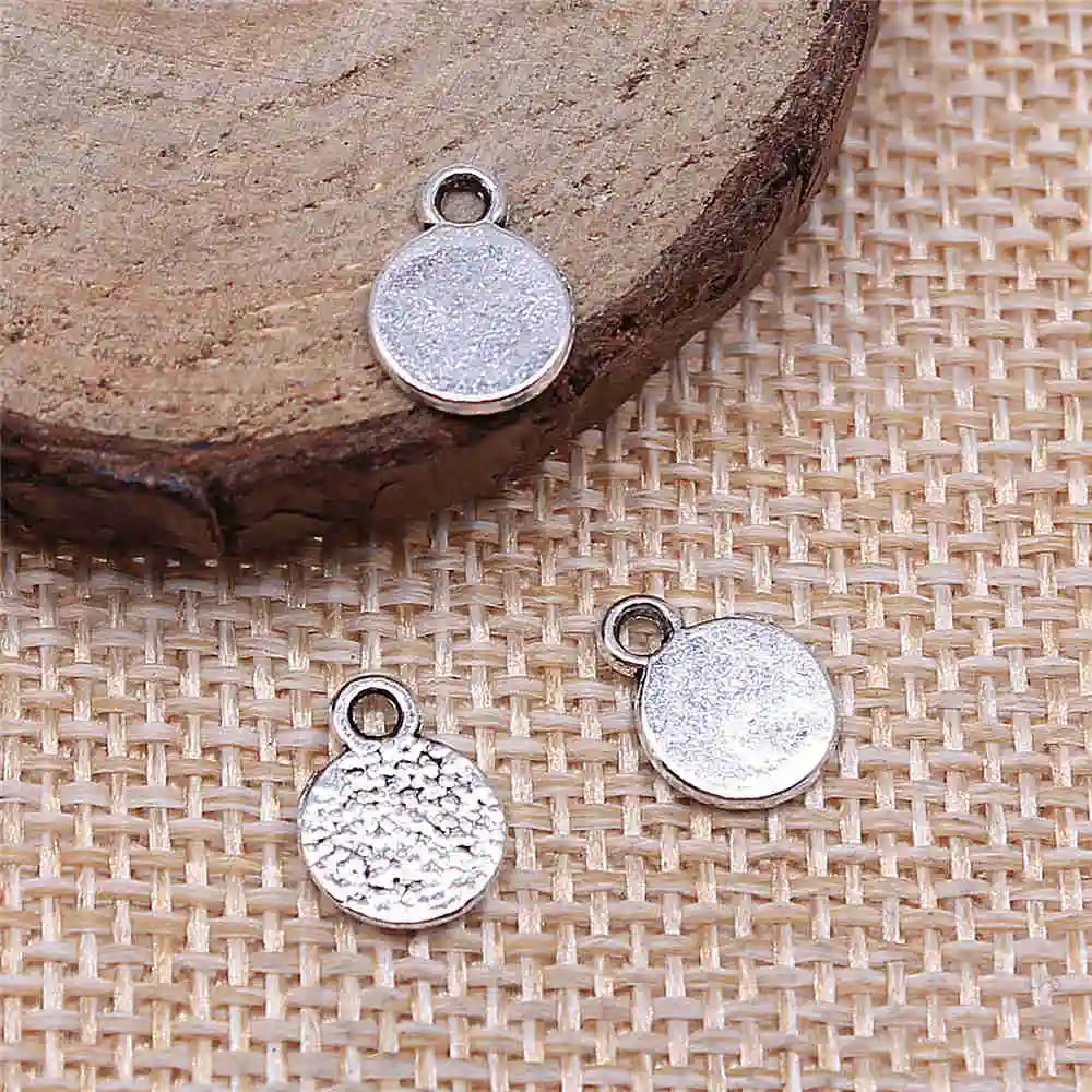 

Jewelery Pendants Making Charms For Jewelry 80pcs Small Disc Charms 8x10mm Antique Silver Plated