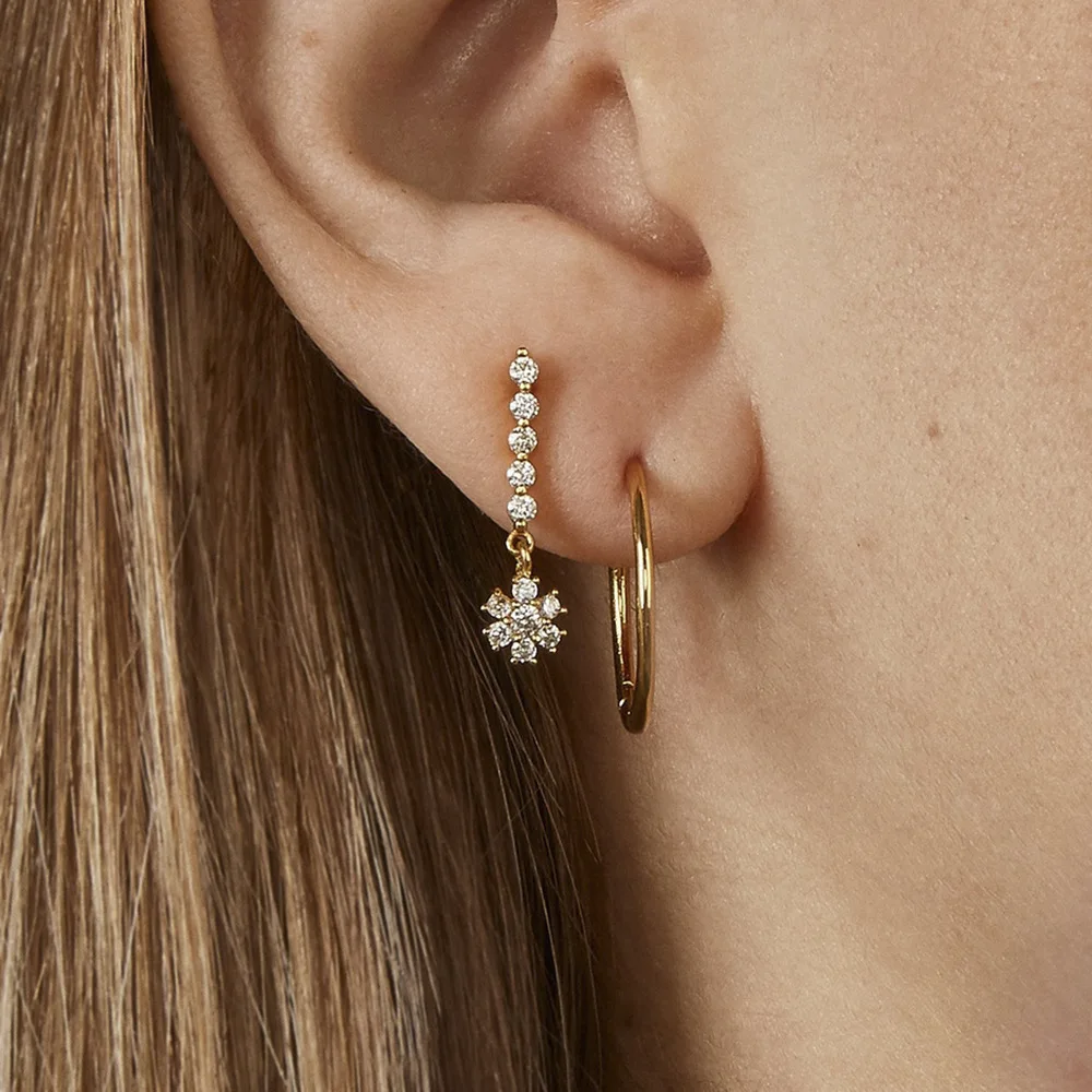 

YWZIXLN 2020 Fashion Jewelry Bohemian Earrings Vintage Crystal Flower Pendant Drop Earring Gift For Women Girl Wholesale E0158