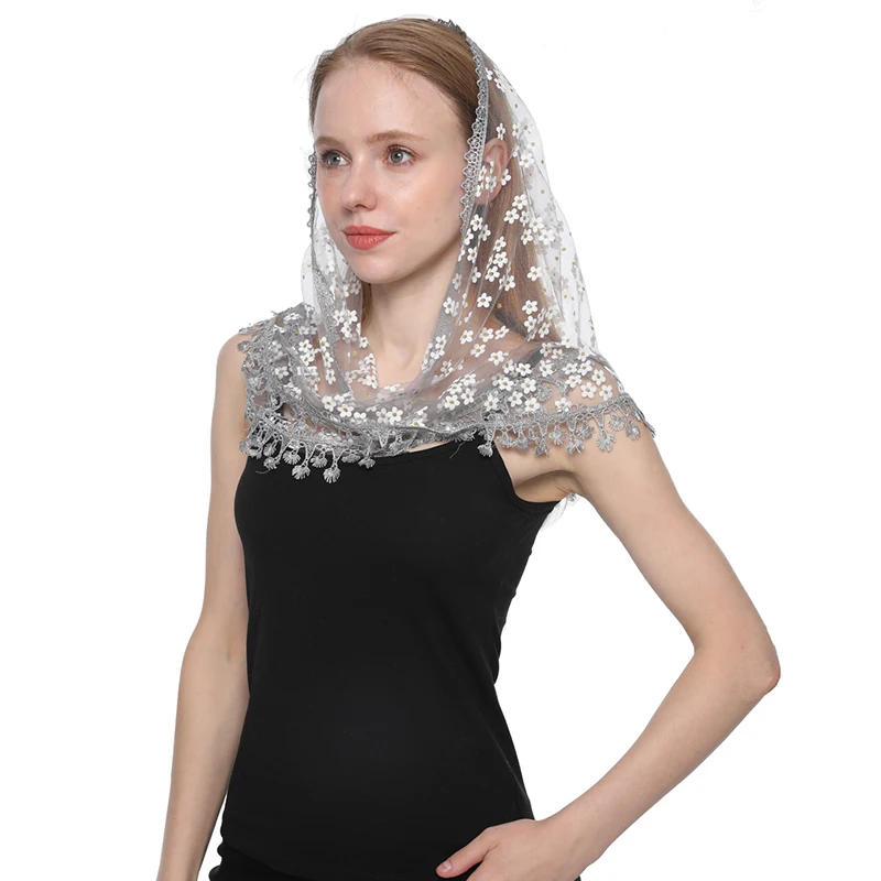 Треугольный кружевной шарф женская прозрачная шаль мгновенный хиджаб вышитые