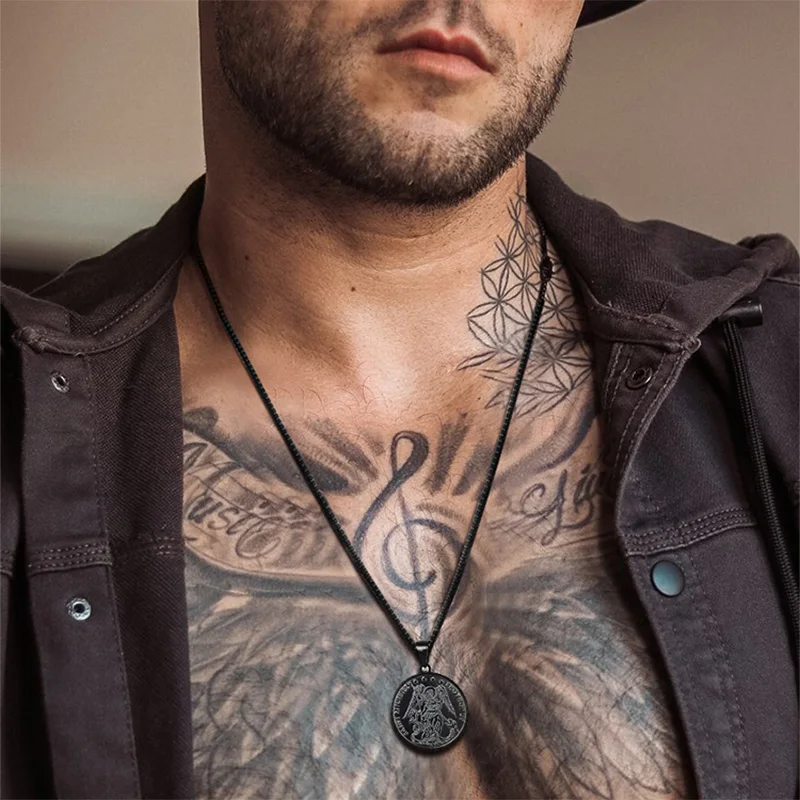 Сент кулон Christopher St Michael защиты нам Архангел медали вдохновляющие католический