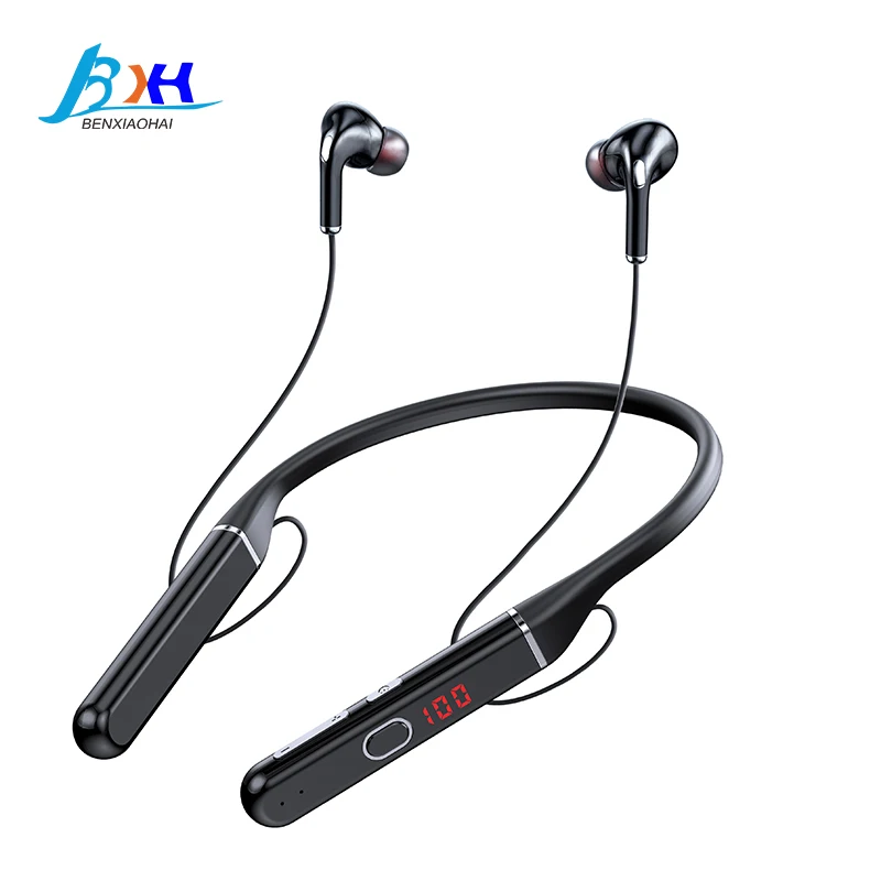 Беспроводная Спортивная Bluetooth-гарнитура со светодиодным дисплеем TF-карта EQ