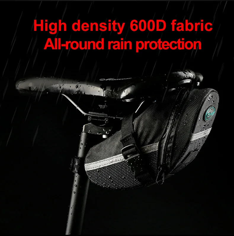 2021 Bicycle Saddle Bag Seat Cushion Bag MTB Road Bike Tail Light Strap Design Cycling Rear Bag Repair Tools Storage Bag XA115Q