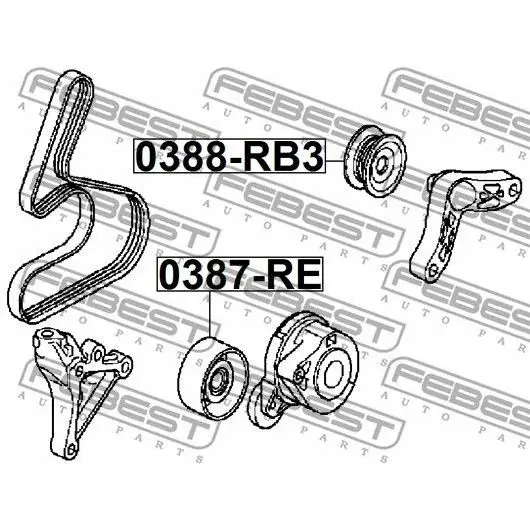 Ролик обводной Honda Civic/Accord 2.0 2.4i 01 FEBEST 0388 RB3|Маховики эластичные муфты и запчасти| |