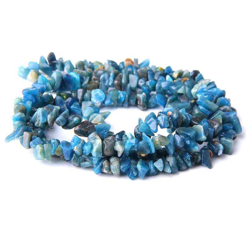 

Natural blue apatite stone beads irregular blue chip Nugget healing gem stone beads for jewelry making women diy bracelets gift
